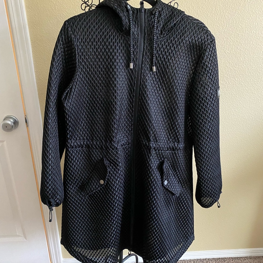 NVLT Black Mesh Hooded Jacket